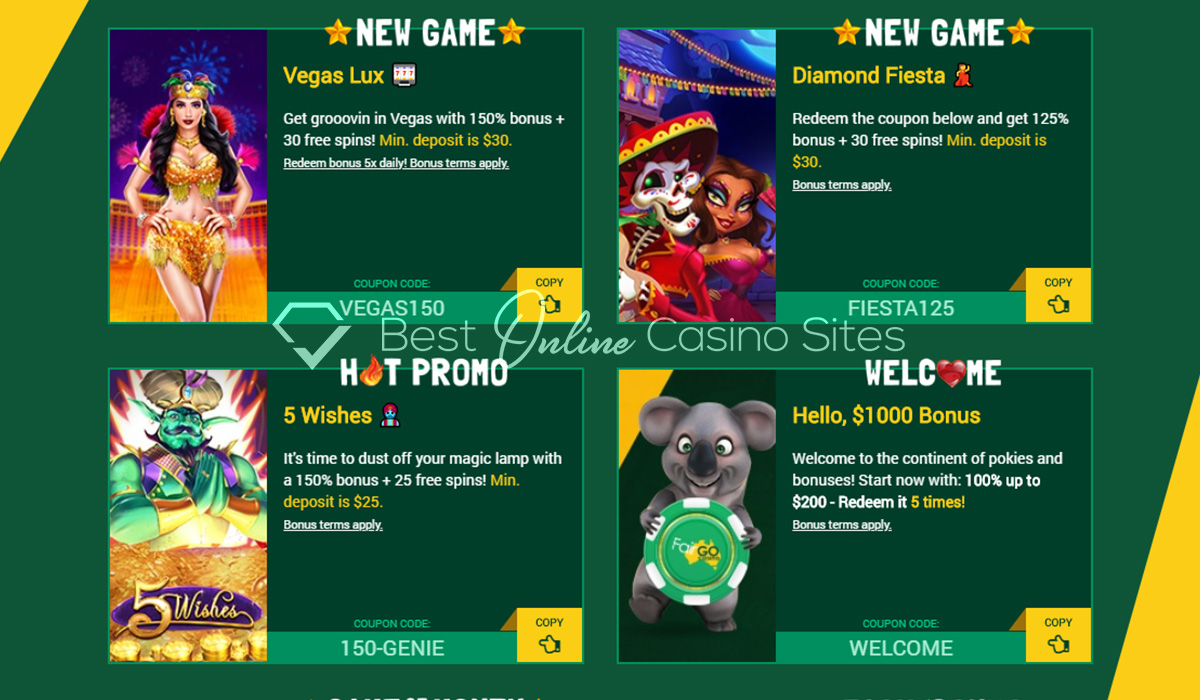 Fair Go Casino cashier — AUD deposit options