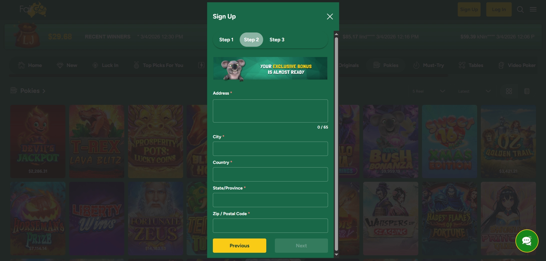 Fair Go Casino live casino — live dealer tables